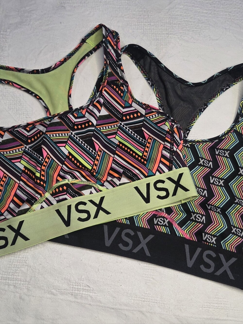 Victoria's Secret VSX Bundle of 2 ~ The Player Racerback Sports Bras ~ Sz L